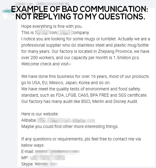 example of bad communication